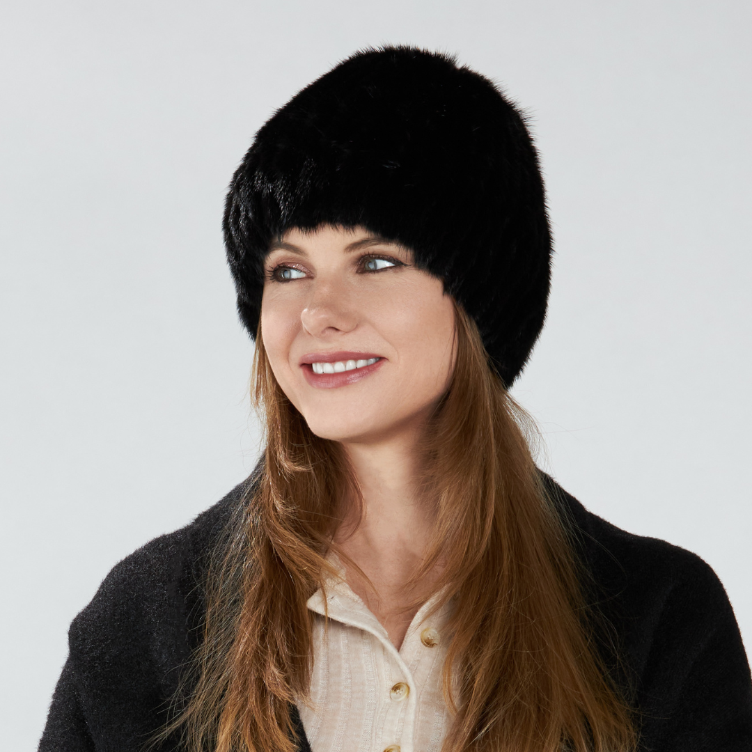 Black Mink Fur Hat
