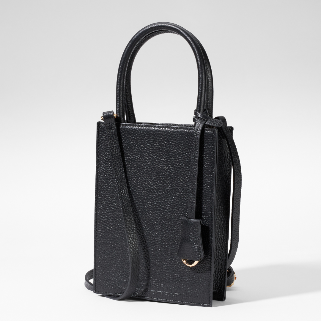 Karral Luva Leather Black Tote Bag