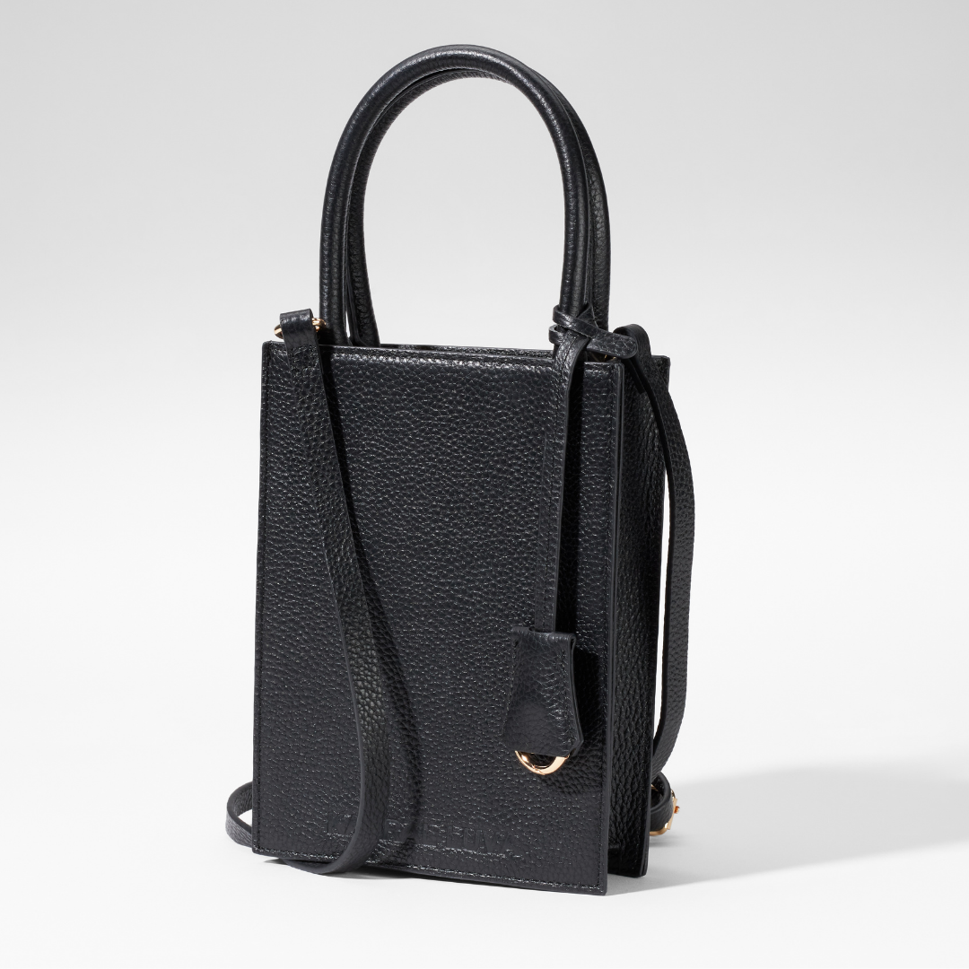 Karral Luva Leather Black Tote Bag